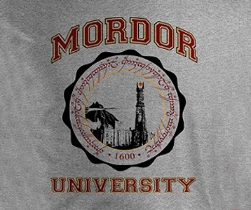 mordor university t shirt