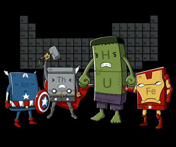 periodic table of superheroes marvel