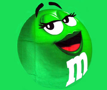 Green m store and m shirt