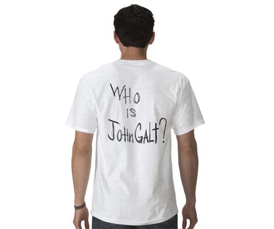 Atlas Shrugged Who is John Galt t-shirt