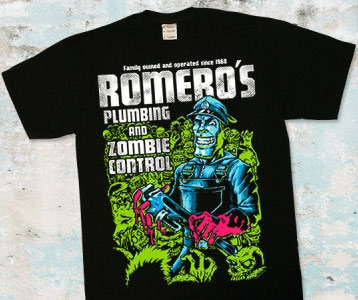 George Romero's Plumbing and Zombie Control T-Shirt