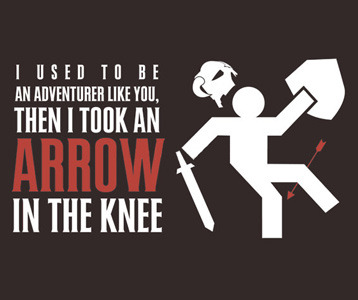 I Used To Be An Adventurer Like You Then I Took An Arrow In The Knee T Shirt 