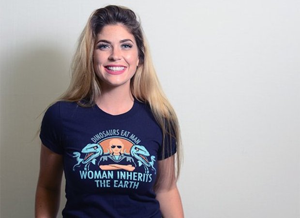 Dinosaurs Eat Man, Woman Inherits The Earth T-Shirt