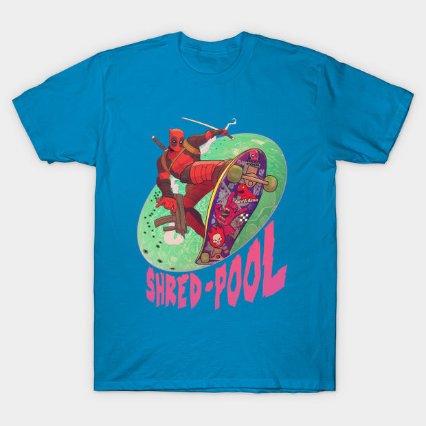 Shred-Pool Deadpool Skateboarding T-Shirt