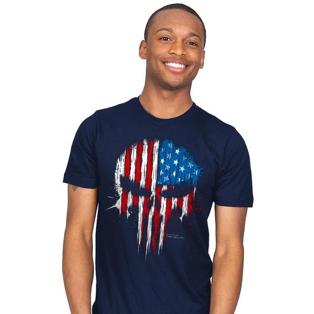 Punisher Skull American Flag USA T-Shirt