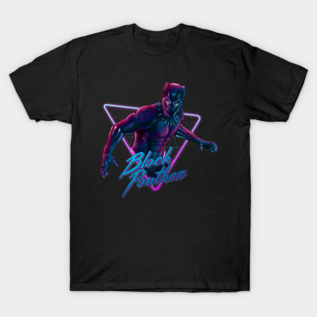 Black Panther Retro Neon T-Shirt